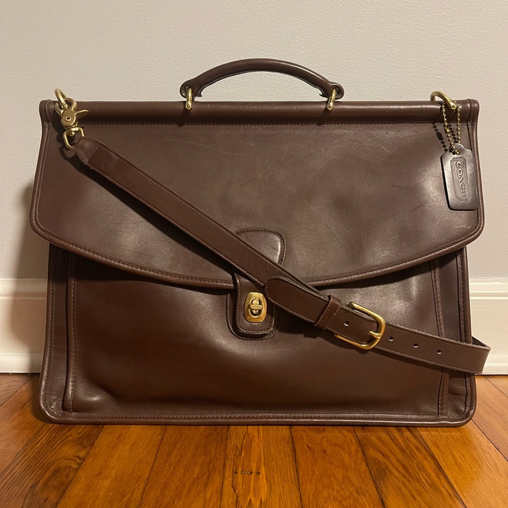 Beautiful Coach Leather Crossbody Briefcase Gem